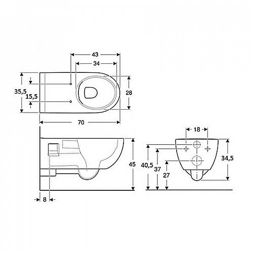 Унитаз подвесной Geberit Selnova Comfort Premium белый